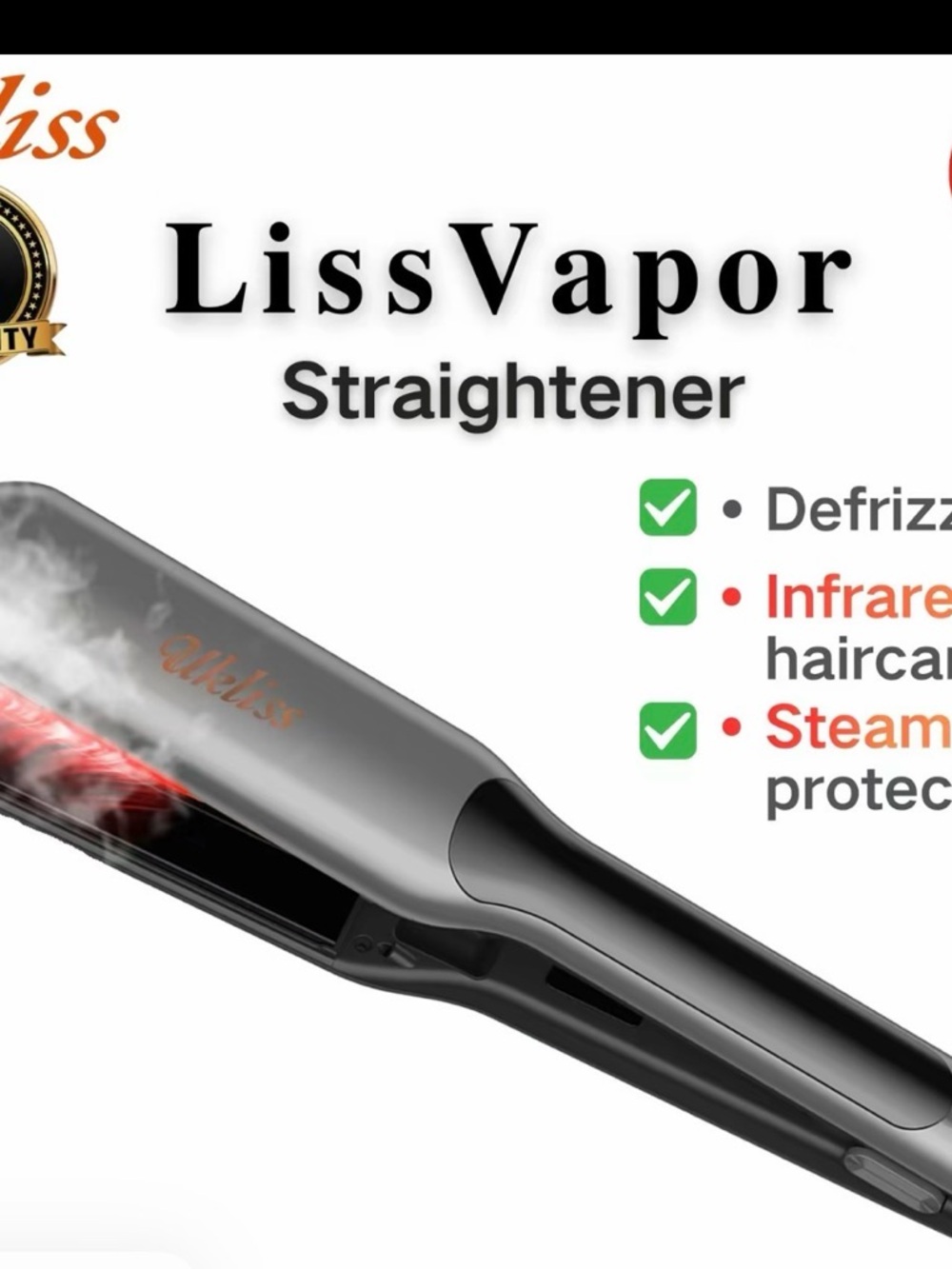 Women’s Steam Hair Straightener - Gray